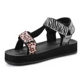 Sandalen D.Franklin Forest High Strips Tierdruck DFSH404002-ABLA schwarz 3