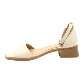 Damen -Leder -High Heels 44294 Beige 2
