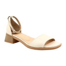 Damen -Leder -High Heels 44294 Beige 1