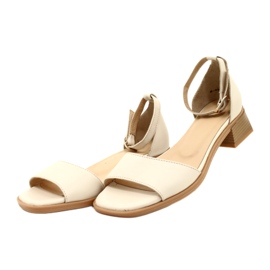 Damen -Leder -High Heels 44294 Beige 3