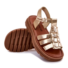 Mädchensandalen mit einem dekorativen goldenen Detail 3