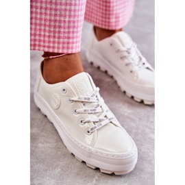 Bemalten Frauen -Sneaker Big Star KK274045 Weiß 4