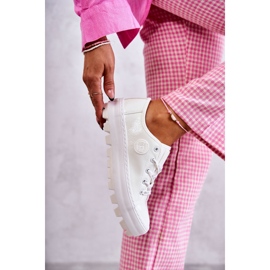 Bemalten Frauen -Sneaker Big Star KK274045 Weiß 2