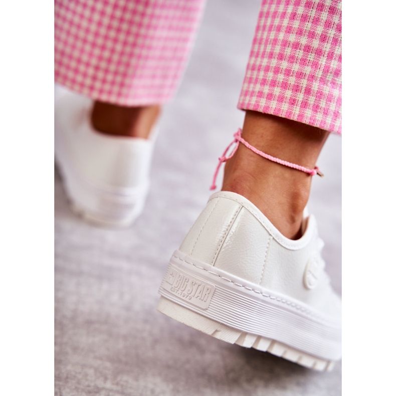 Bemalten Frauen -Sneaker Big Star KK274045 Weiß 3