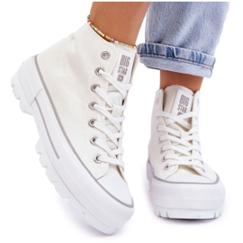 Frauen -Sneaker auf der Big Star LL274156 White Plattform weiß 4