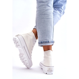 Frauen -Sneaker auf der Big Star LL274156 White Plattform weiß 3