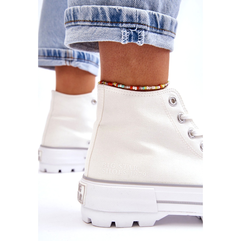 Frauen -Sneaker auf der Big Star LL274156 White Plattform weiß 2