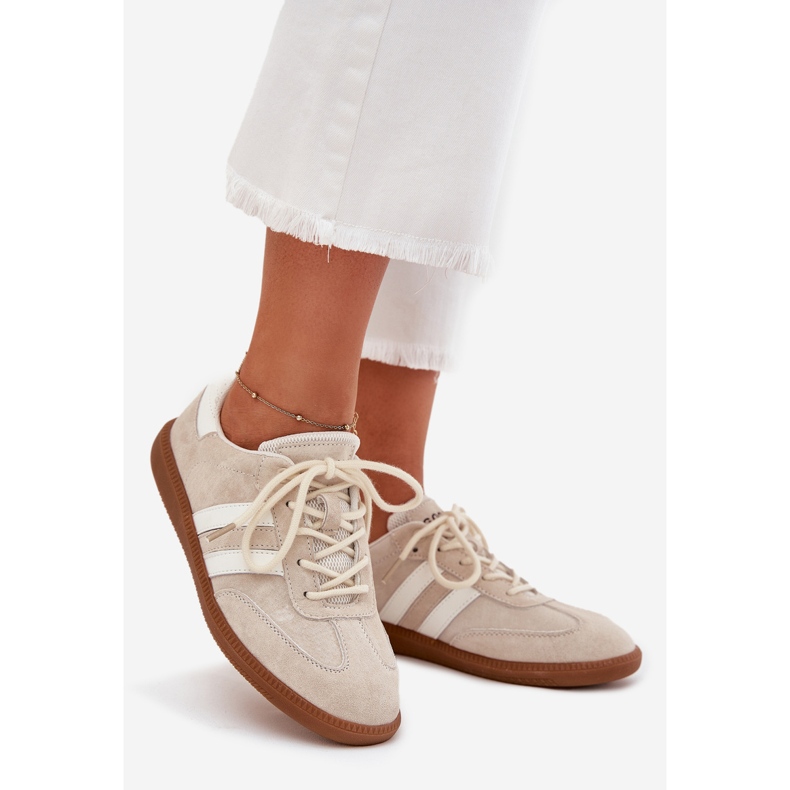Boto Low Leder -Frauen -Sneaker Beige Ismina 1