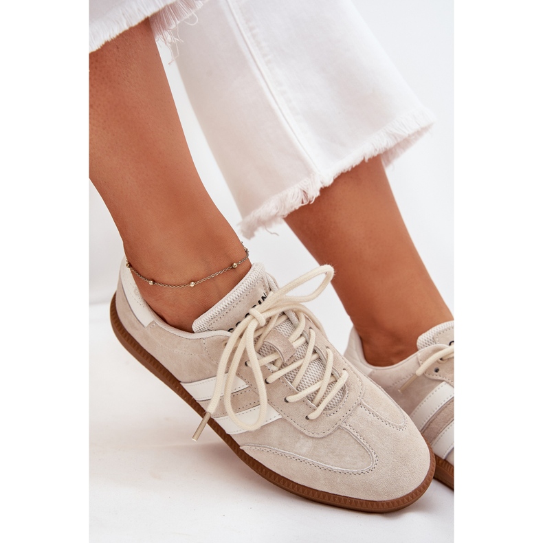 Boto Low Leder -Frauen -Sneaker Beige Ismina 2
