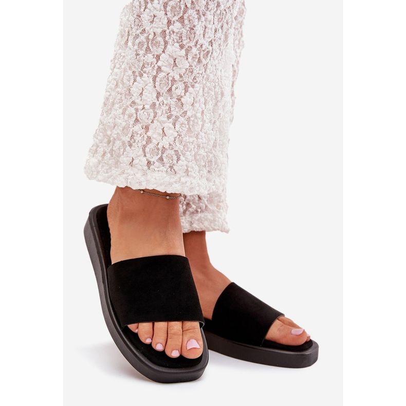 Boto Damenschuhe auf der Plattform mit Eco Suede Black Jorina auf der Plattform schwarz 1