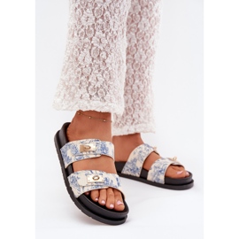 Boto Patrouched Damen Flip Flops auf der Plattform Blue Sorina blau 2