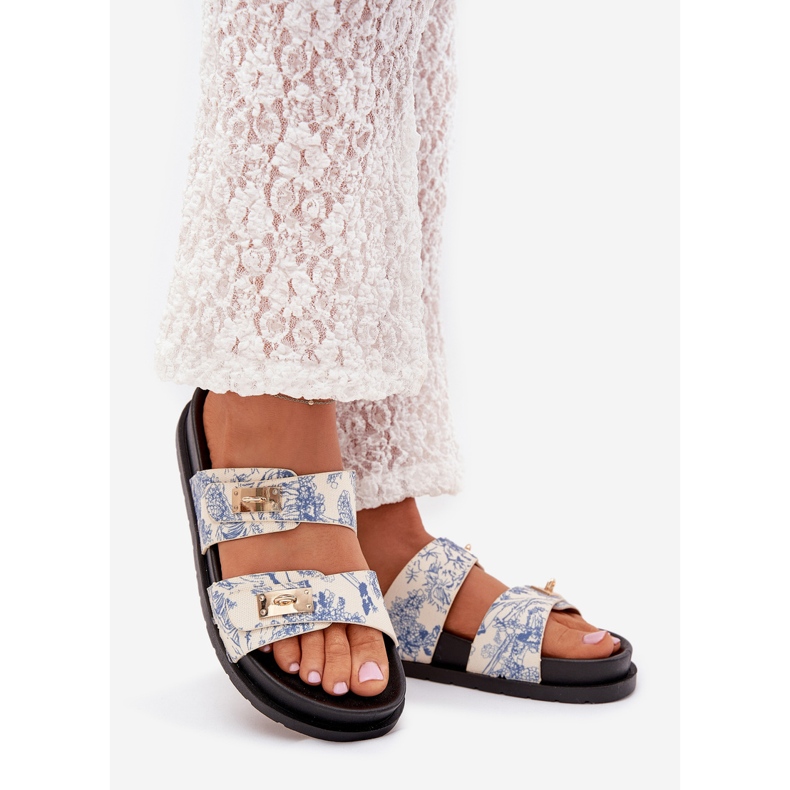 Boto Patrouched Damen Flip Flops auf der Plattform Blue Sorina blau 1