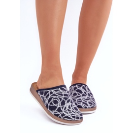 Glänzende inblu ct000028 dunkelblaue Hausschuhe 3