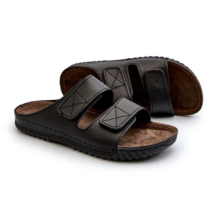 Bequeme Männerflip -Flops mit Klettwäldern inblu fm00001u schwarz 1