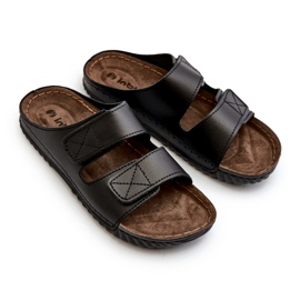 Bequeme Männerflip -Flops mit Klettwäldern inblu fm00001u schwarz 3