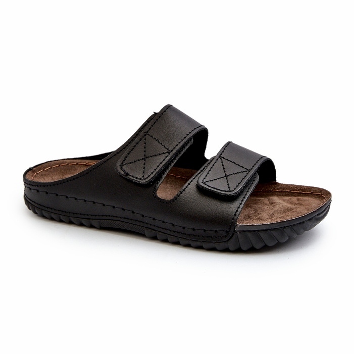 Bequeme Männerflip -Flops mit Klettwäldern inblu fm00001u schwarz 4