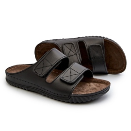 Bequeme Männerflip -Flops mit Klettwäldern inblu fm00001u schwarz 5