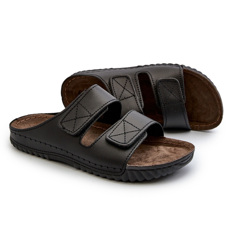 Bequeme Männerflip -Flops mit Klettwäldern inblu fm00001u schwarz 5