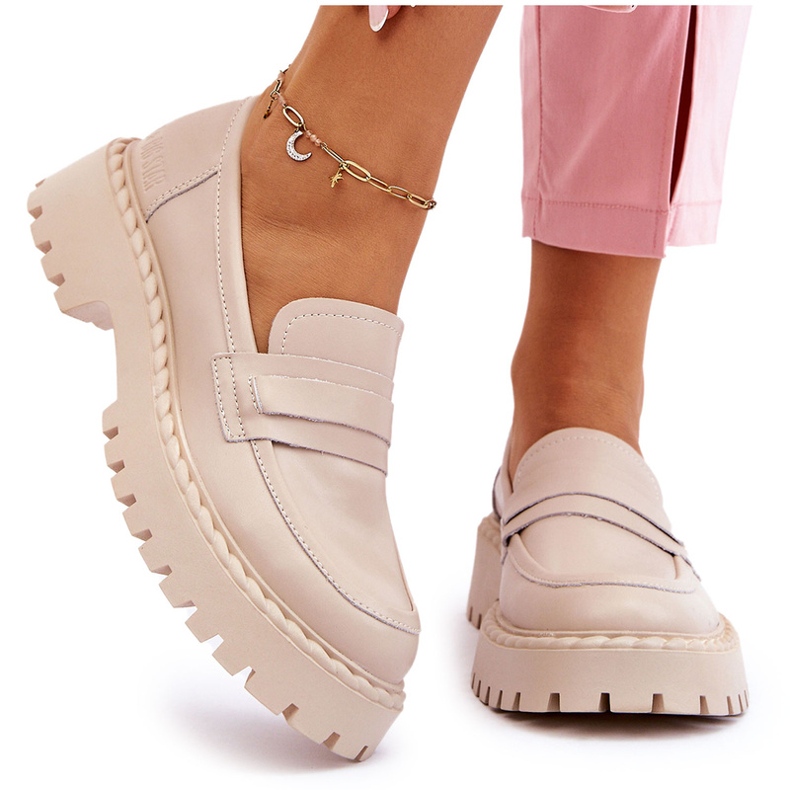 Women's Big Star LL274457 Ledermocassins beige 5