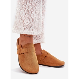 Boto Hausschuhe Frauen und eine Korkplattform mit Kamelklarae -Schnalle braun 1