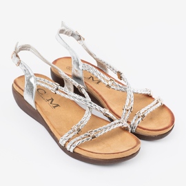 Shelvt Silbersandalen auf einer flachen Sohle silber- 2