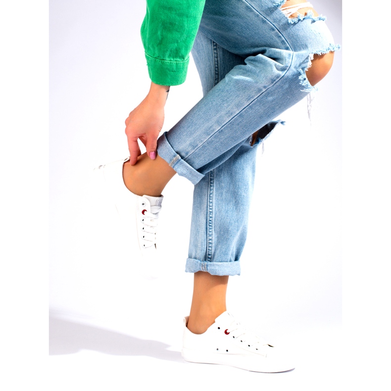 Big Star JJ274001 Frauen niedrige Turnschuhe weiß 2