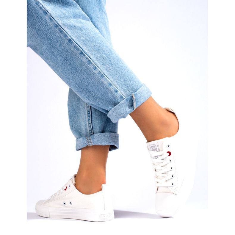 Big Star JJ274001 Frauen niedrige Turnschuhe weiß 4