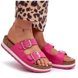 Evento Die Flip-Flops für Frauen auf der Plattform mit Eco-Fleischschnallen Fuchsia rosa 3