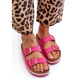 Evento Die Flip-Flops für Frauen auf der Plattform mit Eco-Fleischschnallen Fuchsia rosa 2