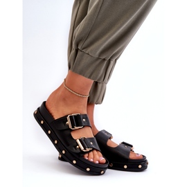 Frauenzehenstegsandalen auf der Plattform Big Star NN274082 Schwarz 1