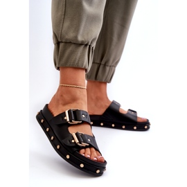 Frauenzehenstegsandalen auf der Plattform Big Star NN274082 Schwarz 2