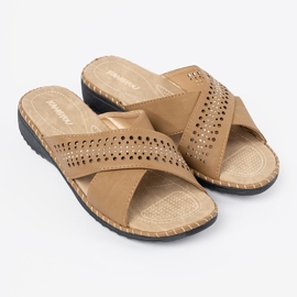 Shelvt Beige Flip -Flops mit offenem Finish 2