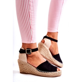 Bequeme Damensandalen mit Keilabsatz Schwarz Dellia 2