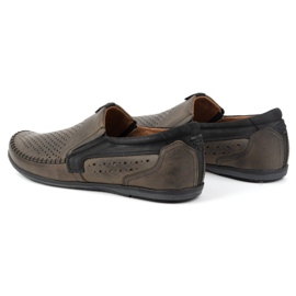 Olivier Durchbrochene Herren-Ledermokassins 0525 oliv grün 3