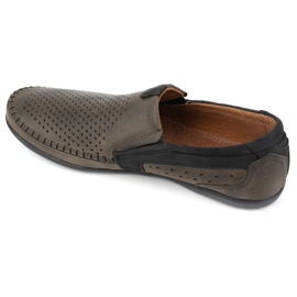 Olivier Durchbrochene Herren-Ledermokassins 0525 oliv grün 4