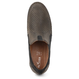 Olivier Durchbrochene Herren-Ledermokassins 0525 oliv grün 6