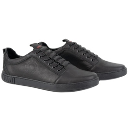 Polbut Herren Freizeitschuhe aus Leder 2121/2 schwarz 5