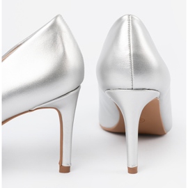 Seastar Silber klassische High Heels mit einer Nase in einem Spitz 1