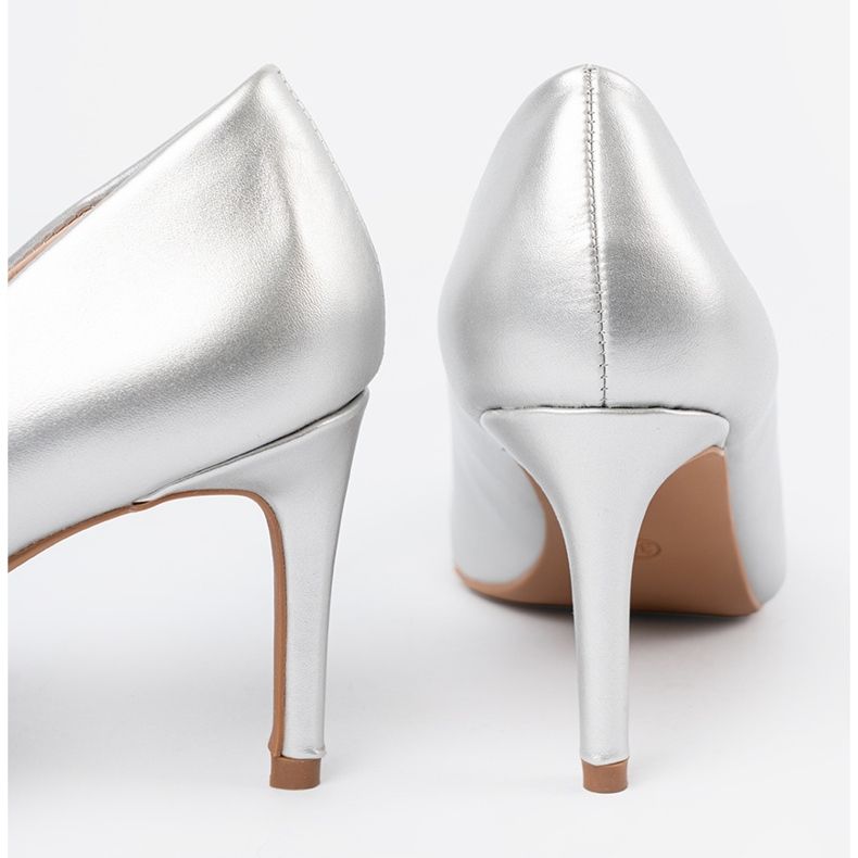 Seastar Silber klassische High Heels mit einer Nase in einem Spitz 1