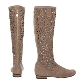 Olivier Dunkelbeige durchbrochene Damenstiefel 5