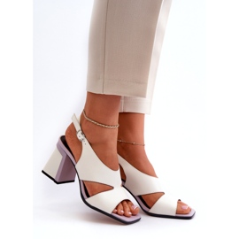 S.Barski Damen-Sandalen mit hohem Absatz, Weiß, D&amp;A MR38-153 3