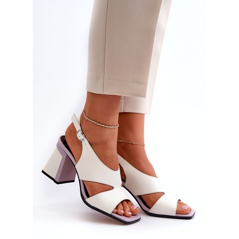 S.Barski Damen-Sandalen mit hohem Absatz, Weiß, D&amp;A MR38-153 3