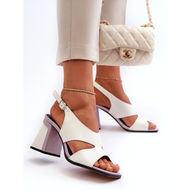 S.Barski Damen-Sandalen mit hohem Absatz, Weiß, D&amp;A MR38-153 4