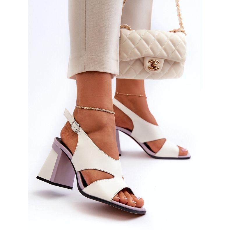 S.Barski Damen-Sandalen mit hohem Absatz, Weiß, D&amp;A MR38-153 4