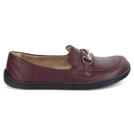Olivier Barefoot Frauenleder minimalistischer Sommer -Slipper 1288 Burgund rot 1