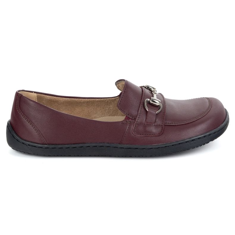 Olivier Barefoot Frauenleder minimalistischer Sommer -Slipper 1288 Burgund rot 1
