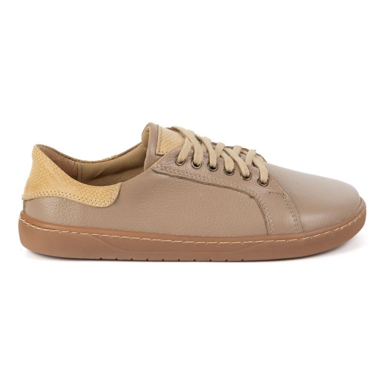 Olivier Aura: Cappuccino Frauen Leder barfuß Schuhe bequeme Turnschuhe mit null Drop beige 1