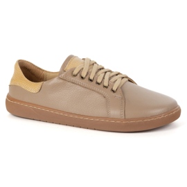 Olivier Aura: Cappuccino Frauen Leder barfuß Schuhe bequeme Turnschuhe mit null Drop beige 2