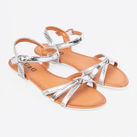 Shelvt Flache Sandalen von Silber Frauen silber- 2