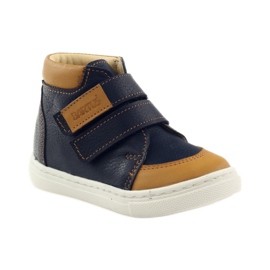 Jungenschuhe mit Klettverschluss Bartuś marineblau braun 1